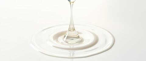 Liquid Droplet Creating Ripples on a White Surface photo