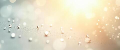 Sparkling Dewdrops on a Golden Background photo