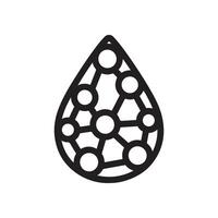 A black and white image of a tear drop with a network of dots vector