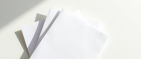 Stack of Blank Paper with Shadow photo