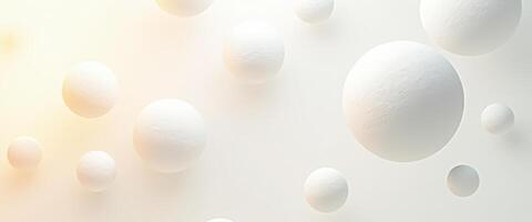 Abstract White Spheres Floating in a Soft Light Background photo