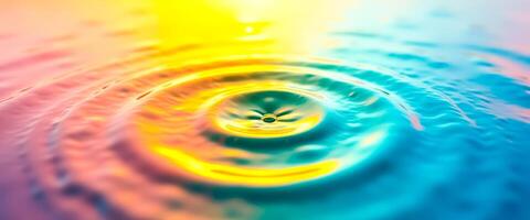 Abstract Water Ripples in Rainbow Colors photo