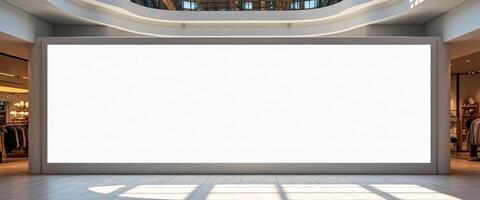 Blank Billboard in Modern Shopping Mall photo