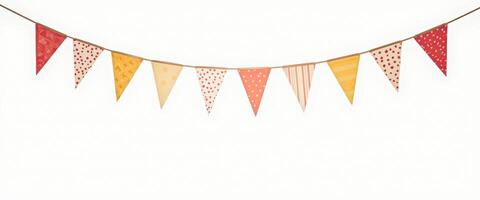 Festive Party Bunting Flags with Red and Yellow Patterns photo
