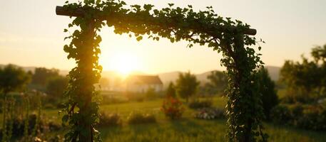 Sunlit Archway in a Lush Garden photo