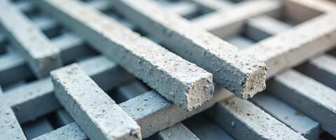 Close-up of Concrete Blocks Stacked in a Grid Pattern photo