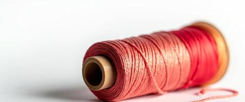 Close-up of a Red Yarn Spool photo