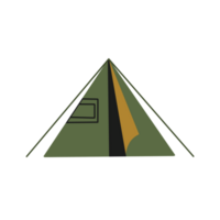 A tent with a green and yellow stripe png