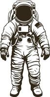 an astronaut in a suit is shown in silhouette vector