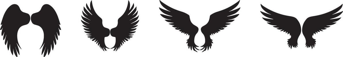 a set of four different wings with different shapes vector