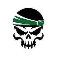 Skull with bandana on white background vector