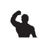 A silhouette of a man with his fist raised vector