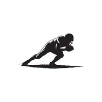 A silhouette of a football player running with the ball vector