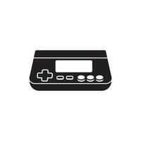 A black and white illustration of a game controller vector