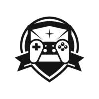 A black and white logo for a game vector