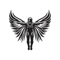 An astronaut with wings on his back vector