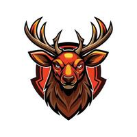 A deer head with horns on it vector