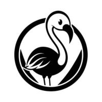 A black and white flamingo logo vector