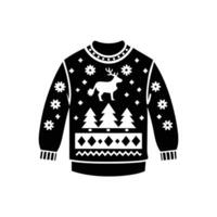 Christmas sweater with deer and fir trees on it vector
