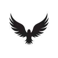 A black bird flying in the air on a white background vector