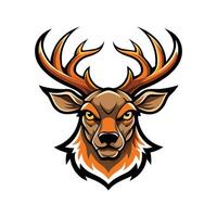 A deer head with horns on it vector