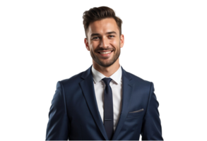 portrait professional young business man look smart confident stylish dashing attractive isolated white transparent background png