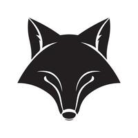 A black and white fox head on a white background vector