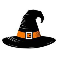 Halloween black witches hat vector