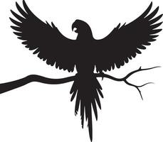 A parrot on the tree brance on flying mode vector