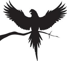 A parrot on the tree brance on flying mode vector