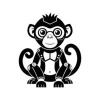 A monkey with a bow tie on its head vector