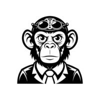 A monkey wearing a tie and goggles vector
