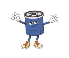 Cartoon groovy filter automobile part character vector