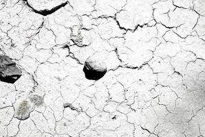 Close-up of a cracked and dry earth texture, showcasing natural patterns and rough surface, perfect for backgrounds or design elements. photo