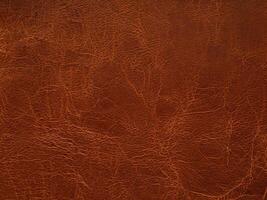 Close-up of Genuine Brown Leather Texture with Design Lines - Ideal for Luxury Backgrounds or Upholstery Design photo