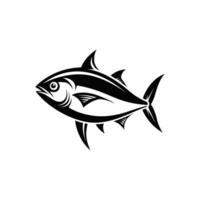 A black and white illustration of a fish vector