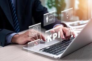 dashboard graph report data analysis and marketing Key Performance Indicator kpi growth company. Business development and technology big data platform chart management photo
