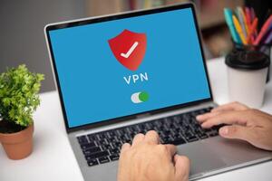 Using Internet Data Online with VPN Security Prevent theft of passwords and personal information when entering websites. photo