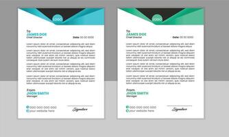 Clean and professional corporate company business letterhead template design with color variation bundle. vector