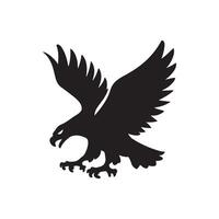 An eagle is shown in black on a white background vector