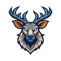 The head of a deer with horns on it vector