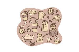 Coffee set objects. design elements. vector