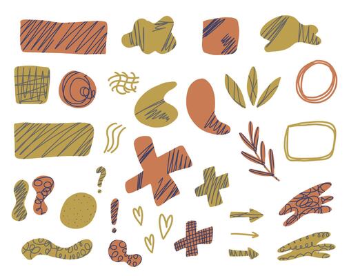 Set of collage design elements. collection.