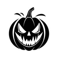 Halloween pumpkin with scary face illustration vector