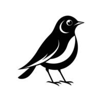 Black and white bird silhouette on white background vector