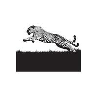 A leopard running in the grass vector