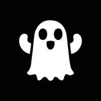 A ghost icon on a black background vector