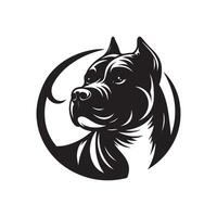 A dog head in a circle logo vector