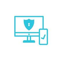 Two Factor Authentication icon. Isolated on white background. From blue icon set vector