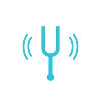 Resonate tuning fork icon. Isolated on white background. From blue icon set. vector